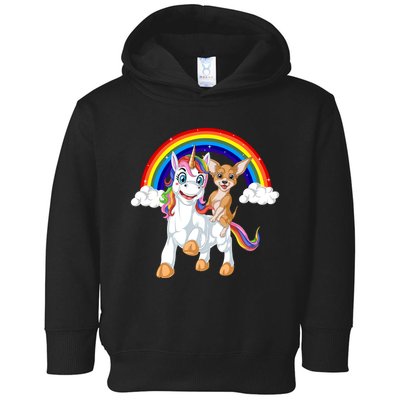 Chihuahua Riding Unicorn Toddler Hoodie