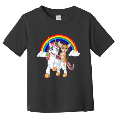 Chihuahua Riding Unicorn Toddler T-Shirt