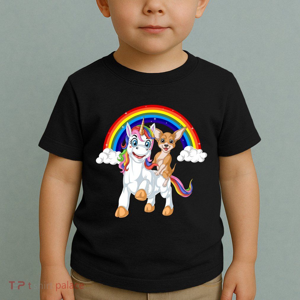 Chihuahua Riding Unicorn Toddler T-Shirt