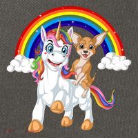 Chihuahua Riding Unicorn Cotton Canvas Backpack