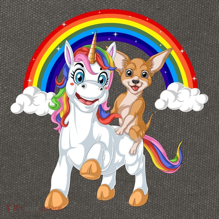 Chihuahua Riding Unicorn Cotton Canvas Backpack