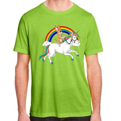 Chihuahua Riding Unicorn Adult ChromaSoft Performance T-Shirt