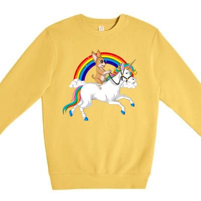 Chihuahua Riding Unicorn Premium Crewneck Sweatshirt