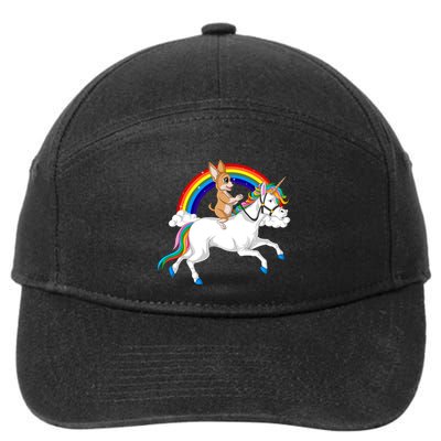Chihuahua Riding Unicorn 7-Panel Snapback Hat