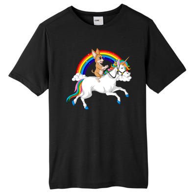 Chihuahua Riding Unicorn Tall Fusion ChromaSoft Performance T-Shirt