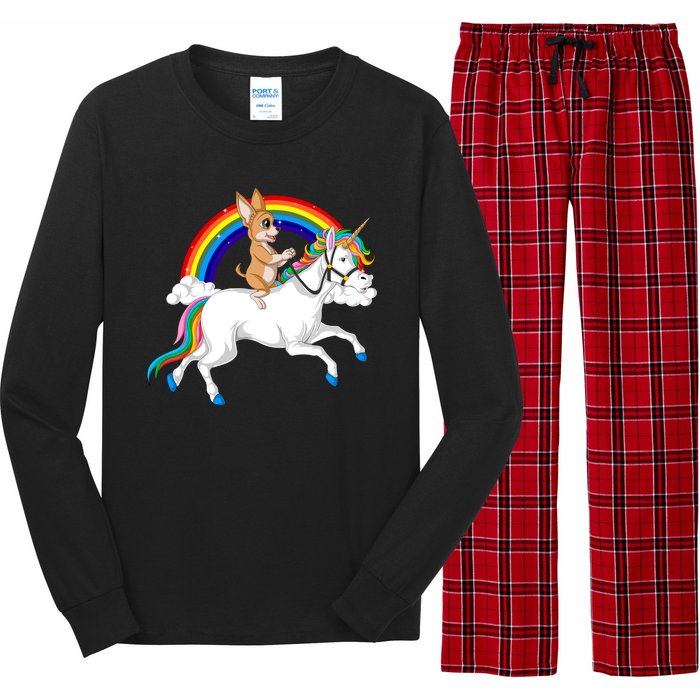 Chihuahua Riding Unicorn Long Sleeve Pajama Set