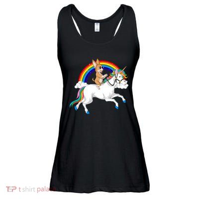 Chihuahua Riding Unicorn Ladies Essential Flowy Tank