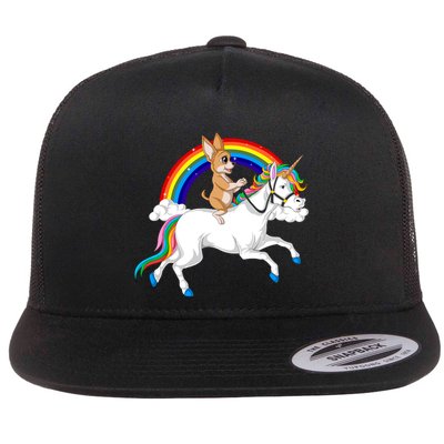 Chihuahua Riding Unicorn Flatbill Hat