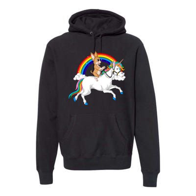 Chihuahua Riding Unicorn Premium Hoodie