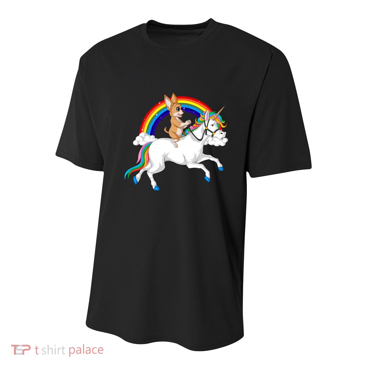Chihuahua Riding Unicorn Youth Performance Sprint T-Shirt