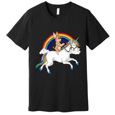 Chihuahua Riding Unicorn Premium T-Shirt