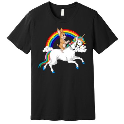 Chihuahua Riding Unicorn Premium T-Shirt