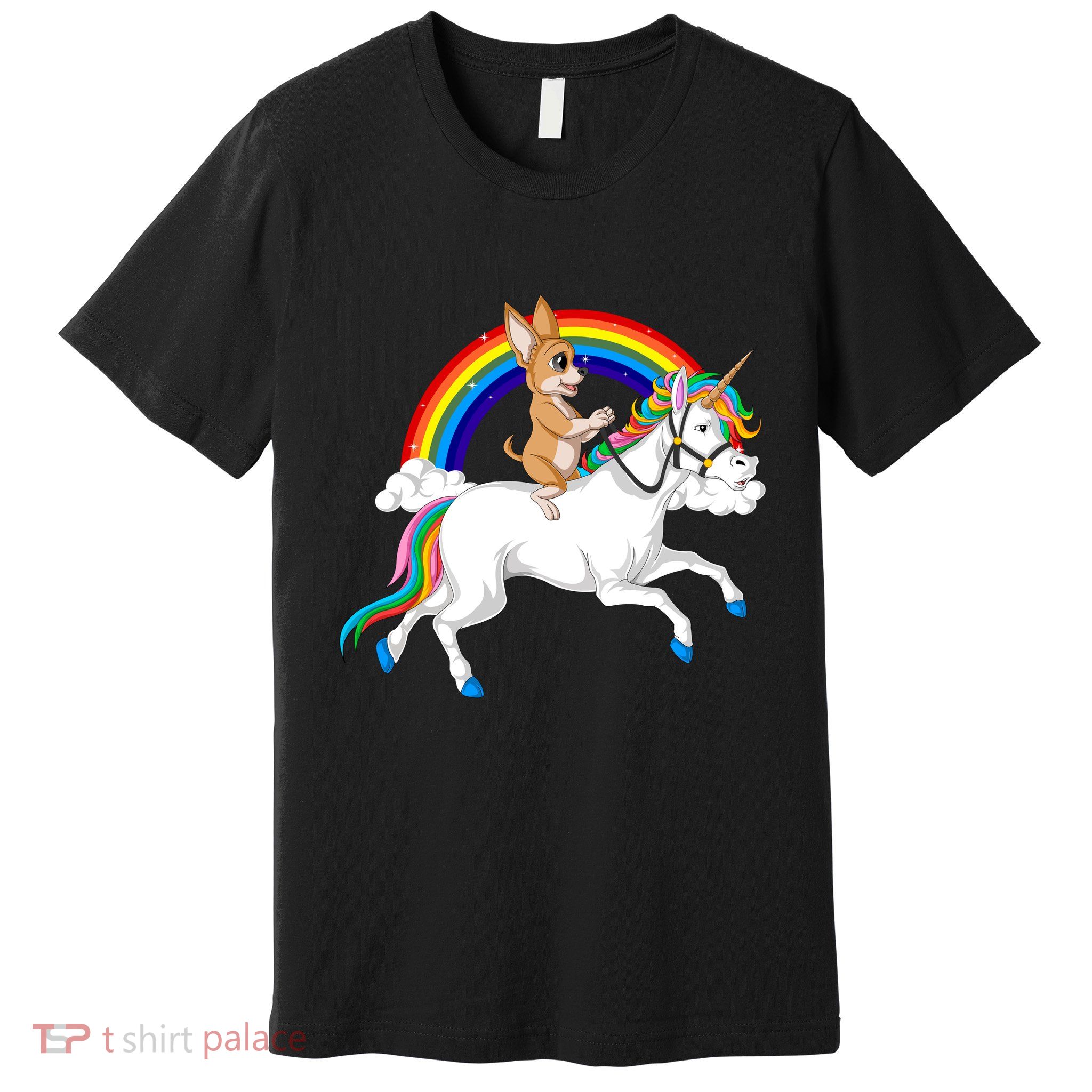 Chihuahua Riding Unicorn Premium T-Shirt