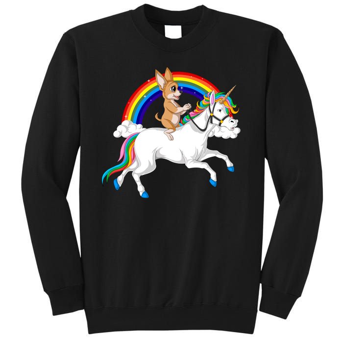 Chihuahua Riding Unicorn Tall Sweatshirt