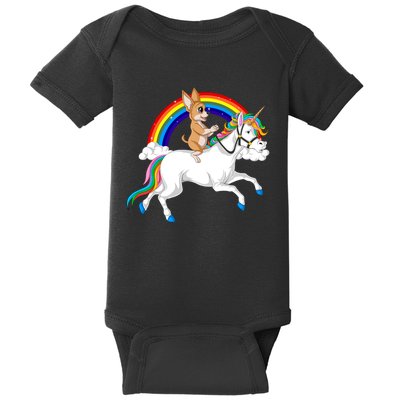 Chihuahua Riding Unicorn Baby Bodysuit