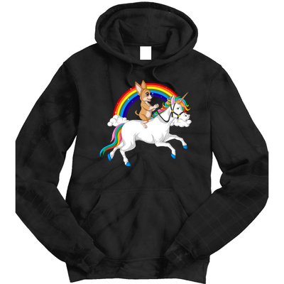 Chihuahua Riding Unicorn Tie Dye Hoodie