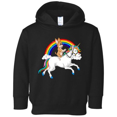 Chihuahua Riding Unicorn Toddler Hoodie