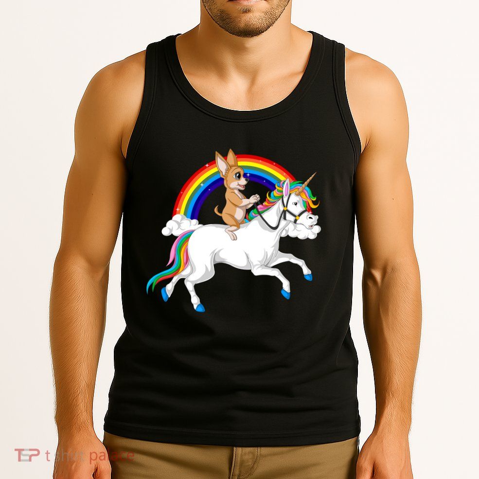 Chihuahua Riding Unicorn Tank Top
