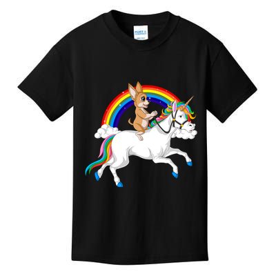 Chihuahua Riding Unicorn Kids T-Shirt