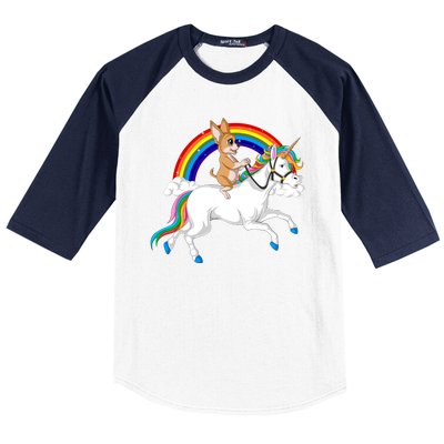 Chihuahua Riding Unicorn Baseball Sleeve Shirt