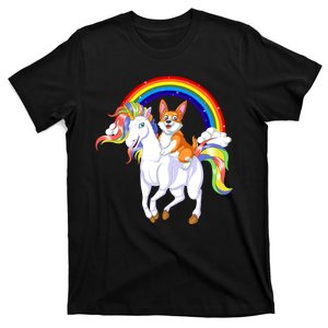 Corgi Riding Unicorn T-Shirt