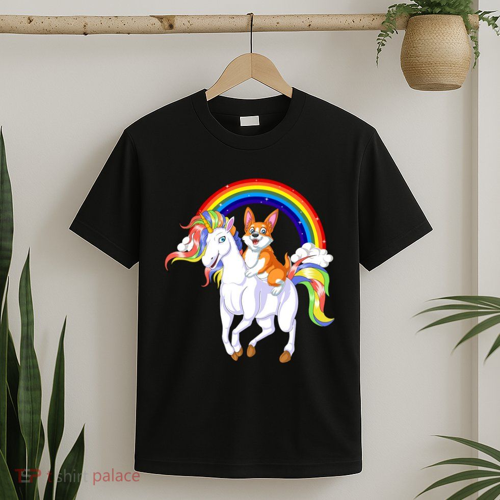 Corgi Riding Unicorn T-Shirt