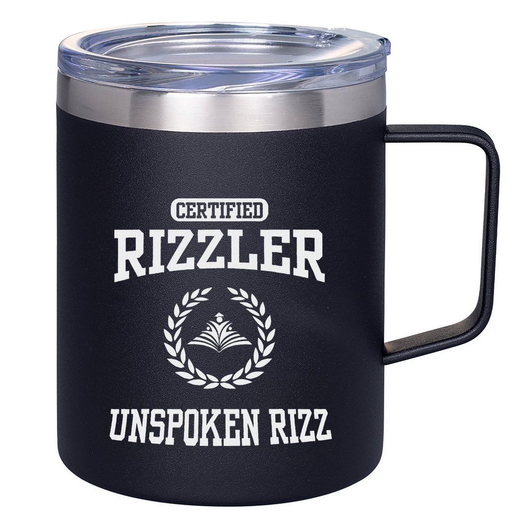 Certified Rizzler Unspoken Rizz God 12oz Stainless Steel Coffee Mug