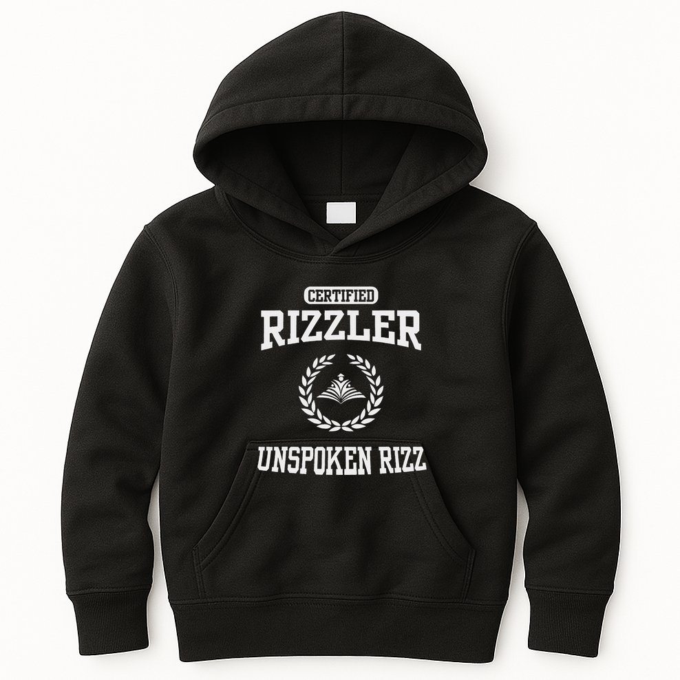 Certified Rizzler Unspoken Rizz God Kids Hoodie