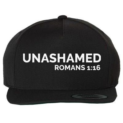 Christian Romans Unashamed Jesus Cross Wool Snapback Cap