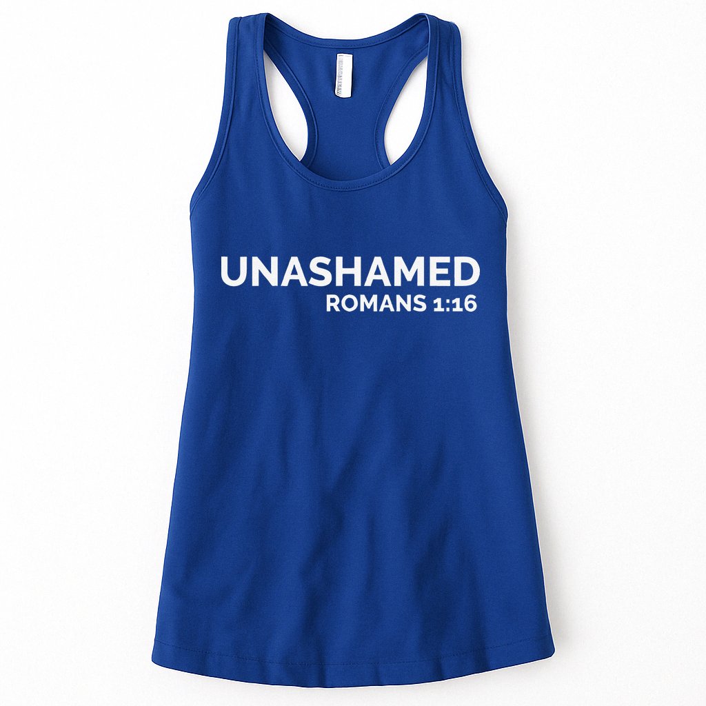 Christian Romans Unashamed Jesus Cross Womens Tank Top