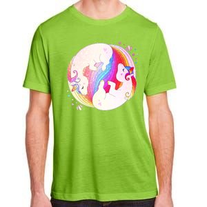 Cute Rainbow Unicorns Yin Yang Adult ChromaSoft Performance T-Shirt