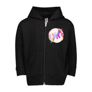 Cute Rainbow Unicorns Yin Yang Toddler Zip Fleece Hoodie