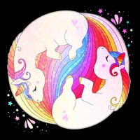 Cute Rainbow Unicorns Yin Yang City Backpack