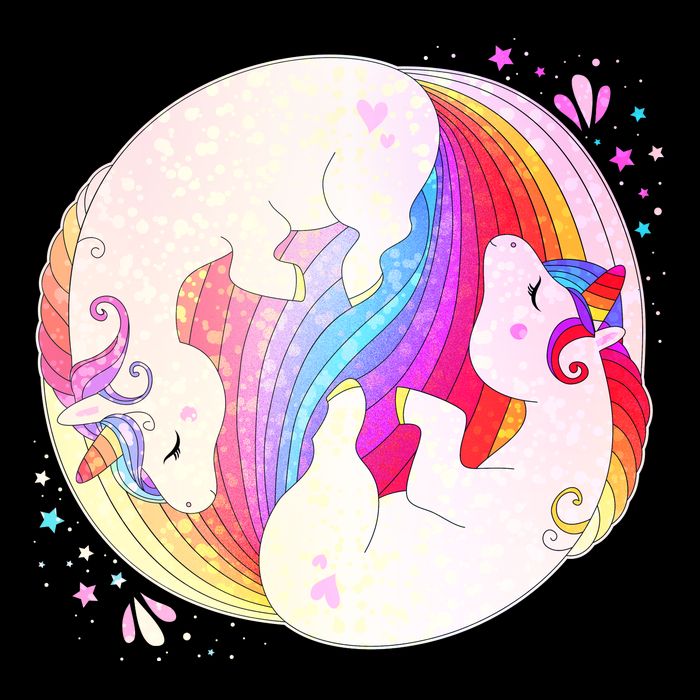 Cute Rainbow Unicorns Yin Yang City Backpack