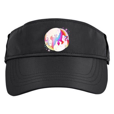 Cute Rainbow Unicorns Yin Yang Adult Drive Performance Visor