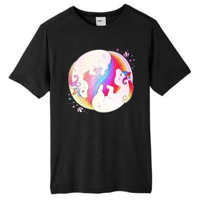 Cute Rainbow Unicorns Yin Yang Tall Fusion ChromaSoft Performance T-Shirt