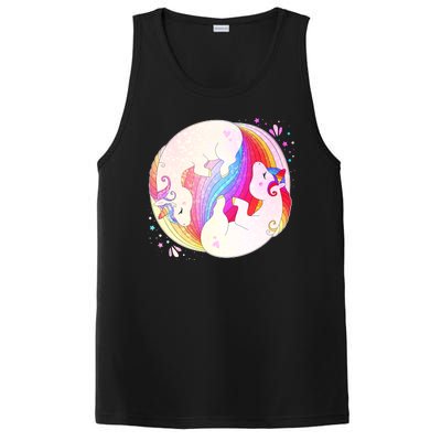 Cute Rainbow Unicorns Yin Yang PosiCharge Competitor Tank