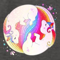Cute Rainbow Unicorns Yin Yang Vector Backpack
