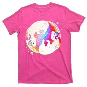 Cute Rainbow Unicorns Yin Yang T-Shirt