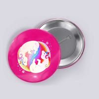Cute Rainbow Unicorns Yin Yang Button