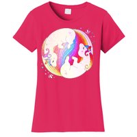 Cute Rainbow Unicorns Yin Yang Women's T-Shirt