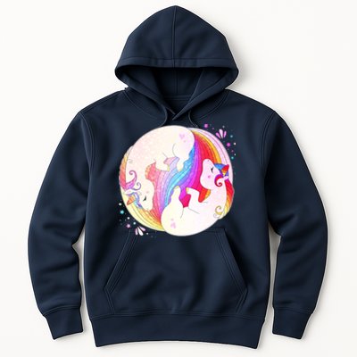 Cute Rainbow Unicorns Yin Yang Hoodie