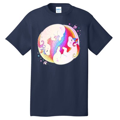 Cute Rainbow Unicorns Yin Yang Tall T-Shirt