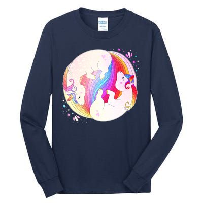 Cute Rainbow Unicorns Yin Yang Tall Long Sleeve T-Shirt