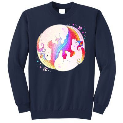 Cute Rainbow Unicorns Yin Yang Tall Sweatshirt