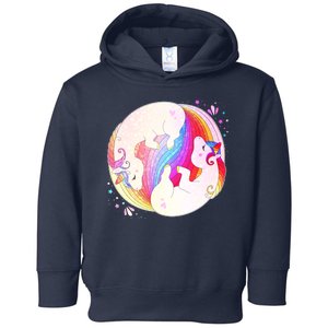 Cute Rainbow Unicorns Yin Yang Toddler Hoodie