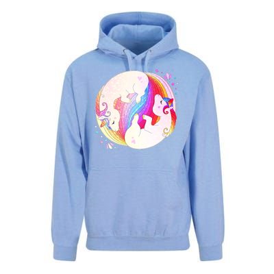 Cute Rainbow Unicorns Yin Yang Unisex Surf Hoodie