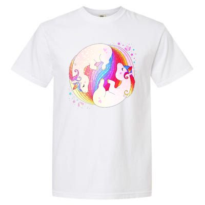 Cute Rainbow Unicorns Yin Yang Garment-Dyed Heavyweight T-Shirt