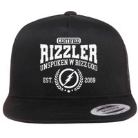 CERTIFIED RIZZLER UNSPOKEN RIZZ W RIZZ GOD Flat Bill Trucker Hat