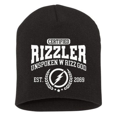 CERTIFIED RIZZLER UNSPOKEN RIZZ W RIZZ GOD Short Acrylic Beanie